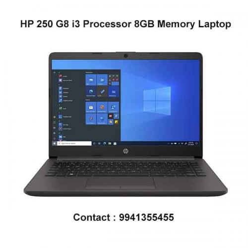 HP 250 G8 i3 Processor 8GB Memory Laptop price in chennai, tamilnadu, vellore, chengalpattu, pondichery