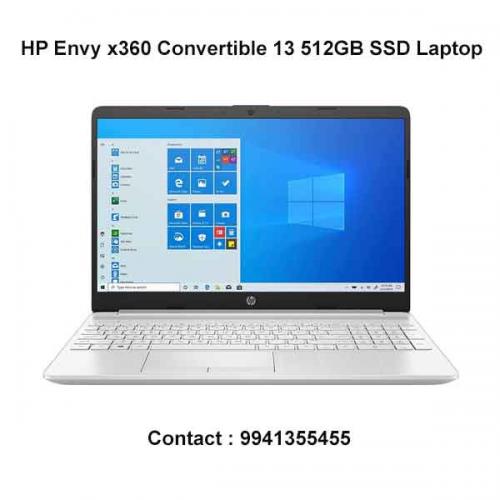 HP Envy x360 Convertible 13 512GB SSD Laptop price in chennai, tamilnadu, vellore, chengalpattu, pondichery